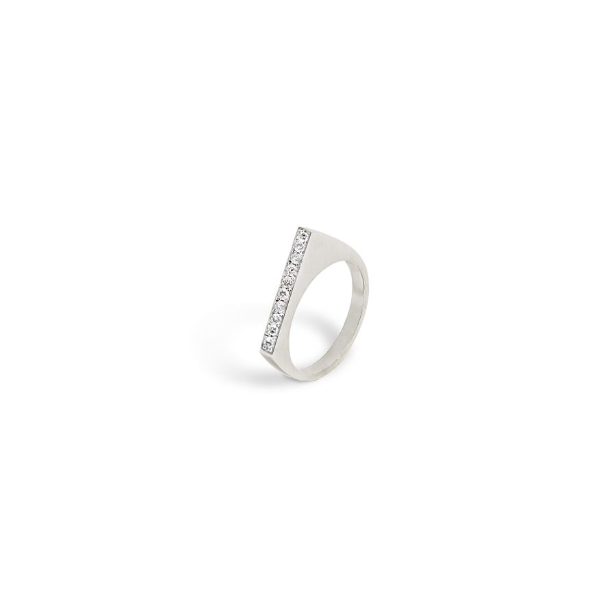 White gold modular 'Congiunzioni' point ring CONGIUNZIONI | AN1 CONP AU PVAU18B CT 0,15